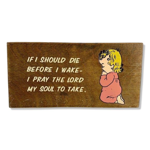 Vintage Bedtime Prayer Wall Hanging Plaque - Picture 1 of 5